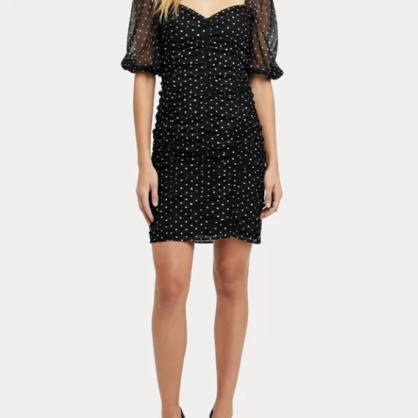 ΦΟΡΕΜΑ ONLY SOPHIE L/S MESH DOT DRESS BLACK ONLY