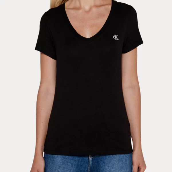T-SHIRT CALVIN KLEIN EMRO MONOGRAM V-NECK CK BLACK CALVIN KLEIN