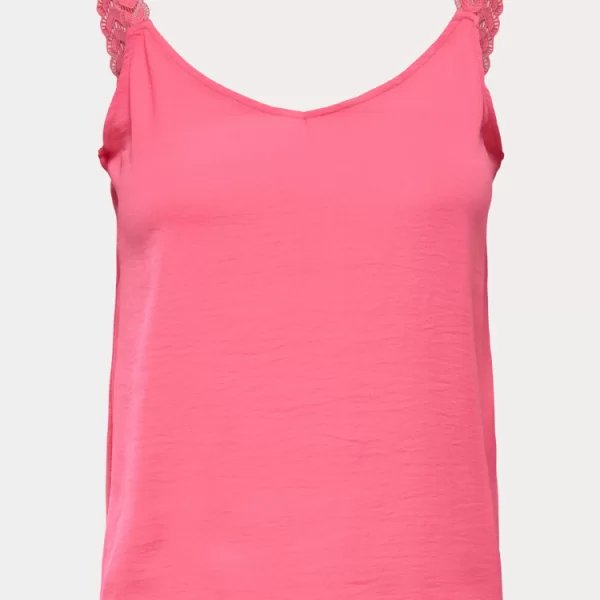 ΤΟΠ ONLY TILDE S/L LACE MIX JRS CAMELLIA ROSE/BRIGHT PINK ONLY