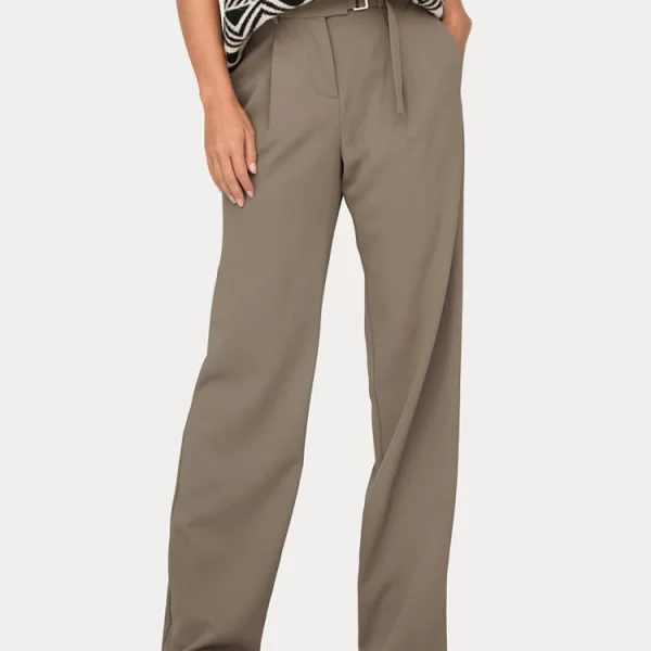 ΠΑΝΤΕΛΟΝΙ ONLY REBECCA HW BELT WIDE PANT TLR FOSSIL ONLY