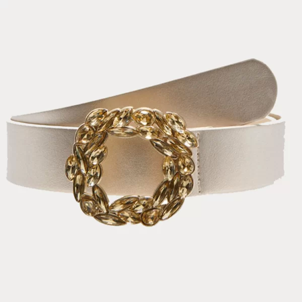 Only ΖΟΝΗ ONLY FIFI GLITTER PU JEANS BELT ACC GILDED BEIGE ONLY