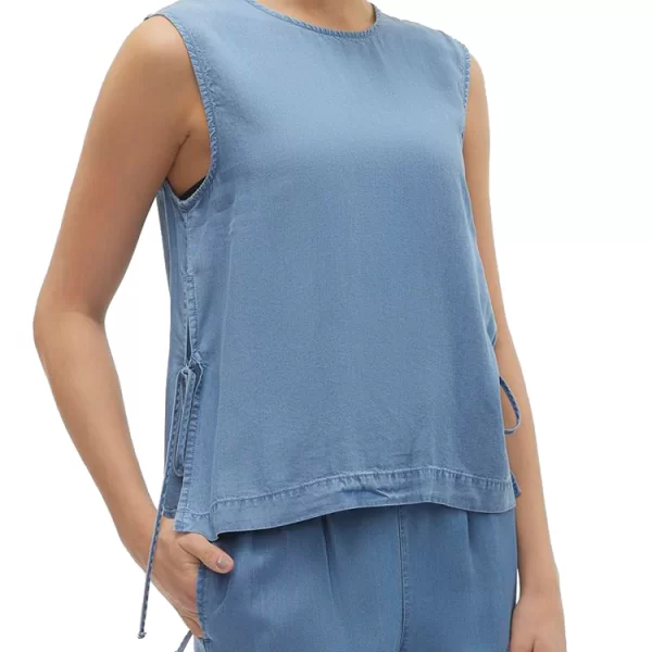 Vero Moda TOP VERO MODA VMBREE SL TIE DETAILS SHORT GA MEDIUM DENIM BLUE VERO MODA