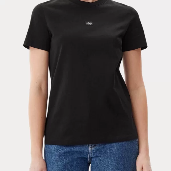 T-SHIRT CALVIN KLEIN WOVEN LABEL REGULAR FIT CK BLACK CALVIN KLEIN