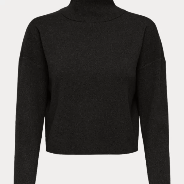 ΜΠΛΟΥΖΑ ONLY LAMA LIFE LS RIB ROLLNECK CC KNT BLACK ONLY