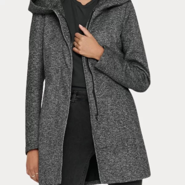 Only ΠΑΛΤΟ ONLY SEDONA LIGHT COAT DARK GREY MELANGE ONLY