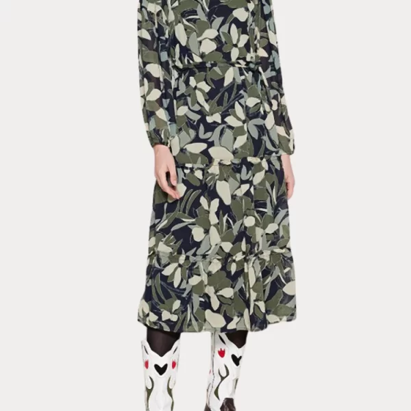 ΦΟΡΕΜΑ ONLY ONLSIA L/S MIDI DRESS PTM AGAVE GREEN ONLY