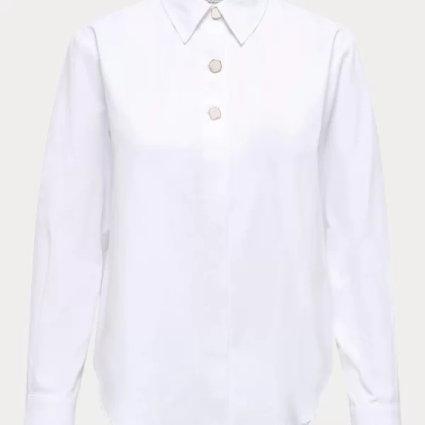 ΠΟΥΚΑΜΙΣΟ ONLY LYRA OREGON L/S SHIRT WVN CLOUD DANCER / WHITE ONLY