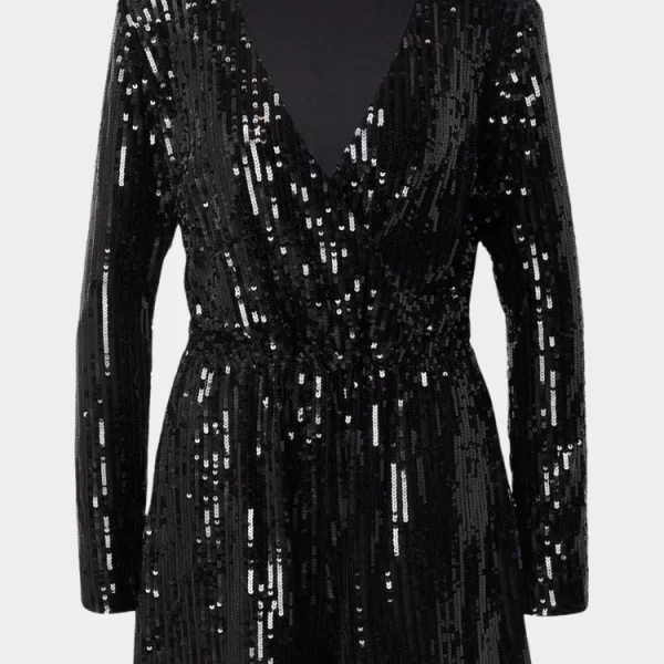 ΟΛΟΣΩΜΗ ΦΟΡΜΑ ONLY AMABEL LS SEQUINS PLAYSUIT WVN BLACK ONLY