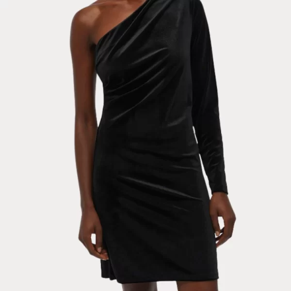 ΦΟΡΕΜΑ OBJBIANCA ONE SHOULDER SHORT DRESS 130 BLACK OBJECT