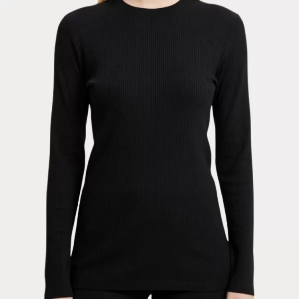 HIGH NECK TOP ONLY SELMA L/S CS JRS BLACK ONLY