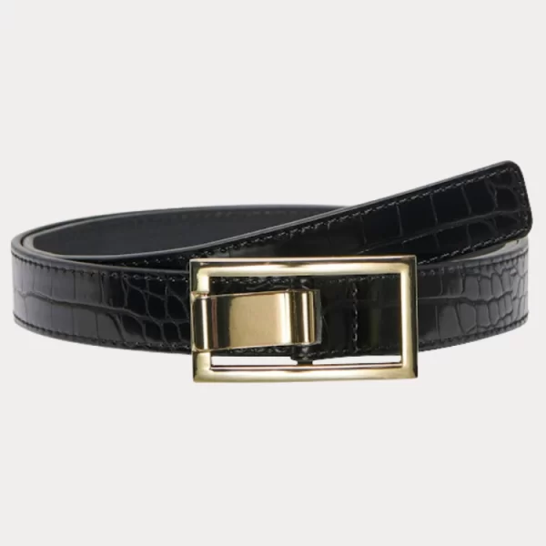 CROCO ΖΩΝΗ ONLY ASTA PU JEANS BELT BLACK ONLY