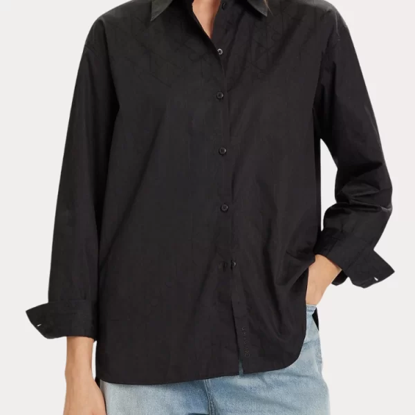 Calvin Klein ΠΟΥΚΑΜΙΣΟ CALVIN KLEIN AOP LOGO PERFECT BUTTON DOWN BLACK CALVIN KLEIN