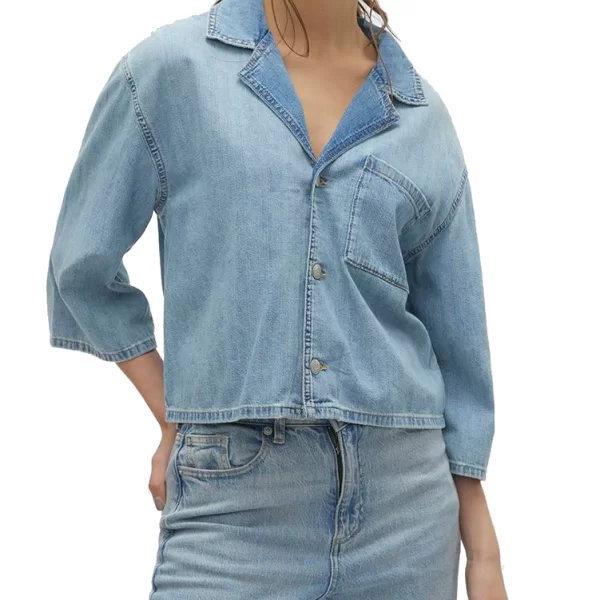 JACKET VERO MODA VMDIXIE 3/4 DENIM SHIRT ME309 LIGHT BLUE DENIM VERO MODA