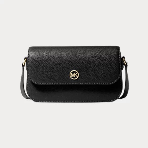 ΤΣΑΝΤΑ MICHAEL KORS BLACK MESSENGER - CROSSBODY BLACK LEATHER MICHAEL KORS
