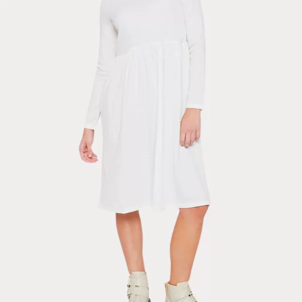 ΦΟΡΕΜΑ VERO MODA VMVICKIE LS BLK DRESS WHITE VERO MODA