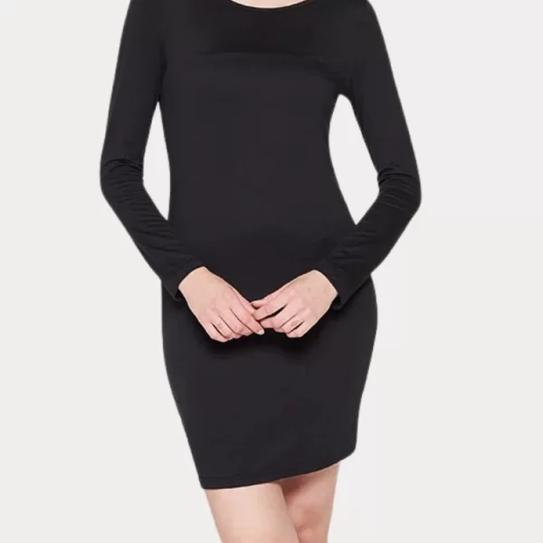 Vero Moda ΦΟΡΕΜΑ VERO MODA VMLINET LS SHORT DRESS JRS LT BLACK VERO MODA