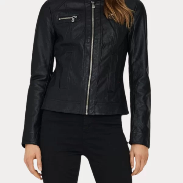 JACKET ONLY BANDIT FAUX LEATHER BIKER BLACK ONLY