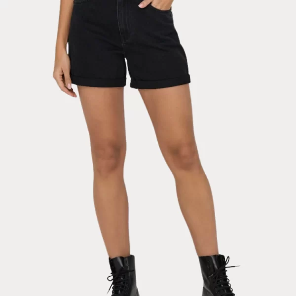 SHORTS ONLY VEGA HW MOM DENIM BLACK ONLY