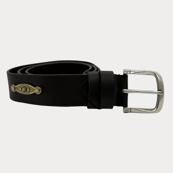 ΖΩΝΗ NINO VENTURI LEATHER BLACK NINO VENTURI