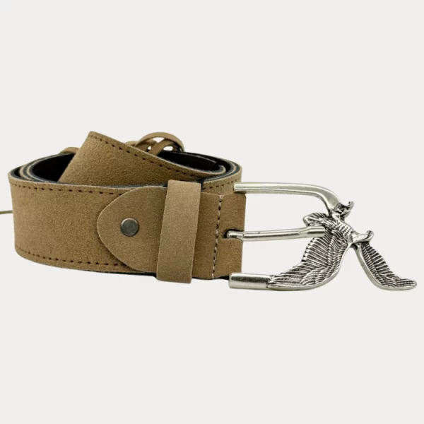 ΖΩΝΗ NINO VENTURI LEATHER SUEDE BEIGE NINO VENTURI