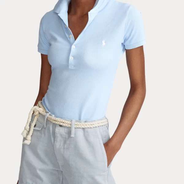 ΓΥΝΑΙΚΕΙΑ ΠΟΛΟ POLO RALPH LAUREN JULIE SLIM FIT STRETCH BLUE POLO RALPH LAUREN