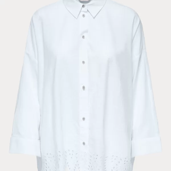 ΠΟΥΚΑΜΙΣΟ ONLY GRACES TULUM LS EMB WVN BRIGHT WHITE ONLY