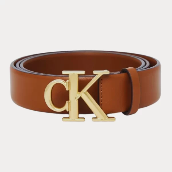Calvin Klein ΖΩΝΕΣ CALVIN KLEIN ROUND CK BUCKLE OIL / GOLD CALVIN KLEIN