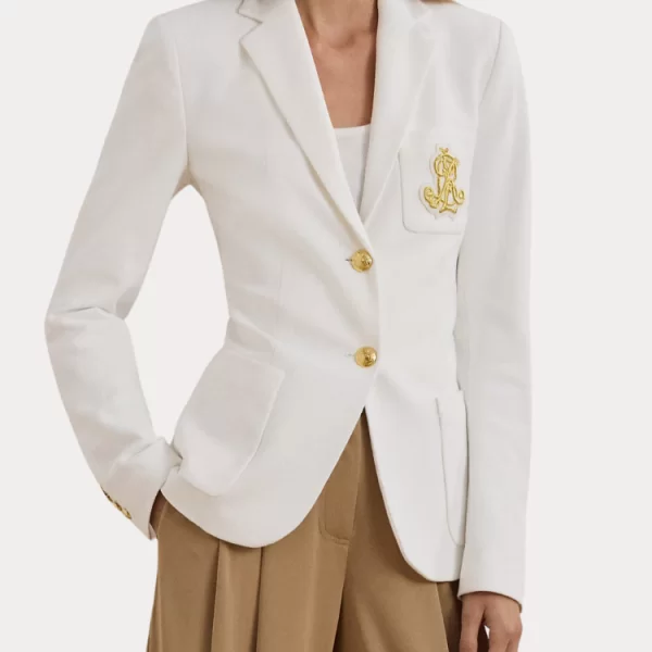 Polo Ralph Lauren ΓΥΝΑΙΚΕΙΟ ΣΑΚΑΚΙ POLO RALPH LAUREN ANFISA LINED BULLION JACQUARD BLAZER WHITE POLO RALPH LAUREN