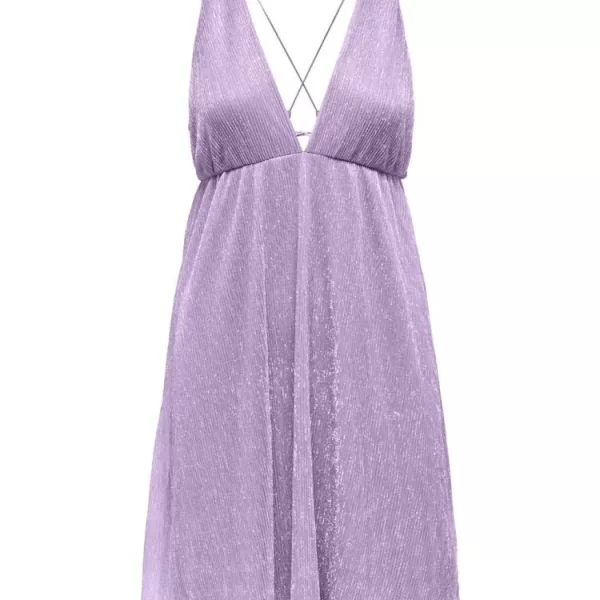 ΦΟΡΕΜΑ ONLY TINGA S/L SHINE STRING DRESS PURPLE ROSE ONLY