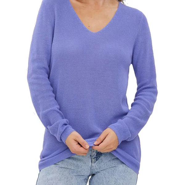 Vero Moda ΜΠΛΟΥΖΑ VERO MODA NEWLEXSUN LS LONG V-NECK JACARANDA VERO MODA