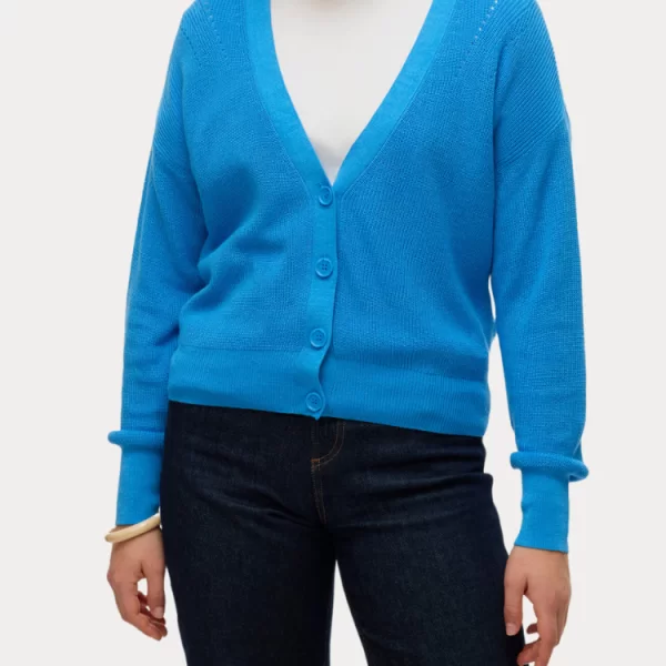 ZAKETA VERO MODA VMNEW LEXSUN LS SHORT V-NECK CARDIGAN AZURE BLUE VERO MODA