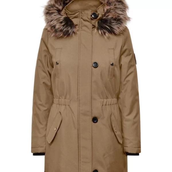 Only ΜΠΟΥΦΑΝ ONLY IRIS FUR WINTER PARKA TIGERS EYE ONLY