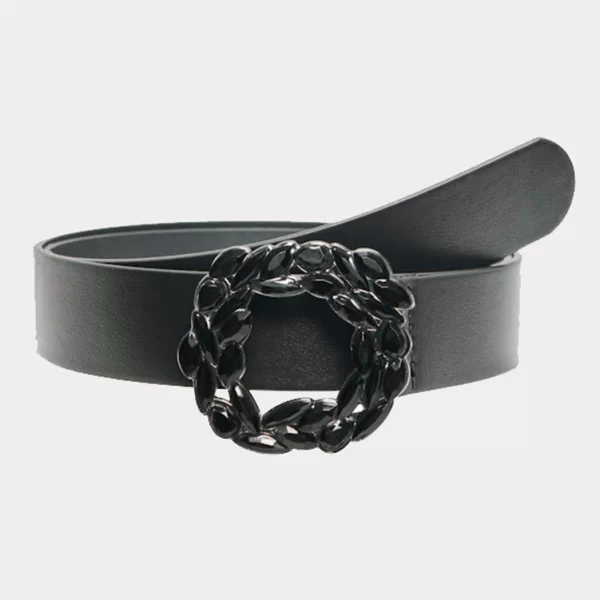 ΖΟΝΗ ONLY FIFI GLITTER PU JEANS BELT ACC BLACK ONLY
