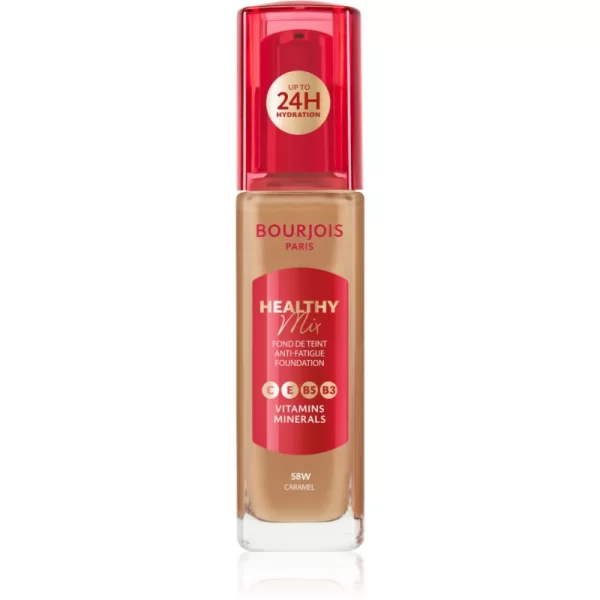 Bourjois Bourjois Healthy Mix λαμπρυντικό ενυδατικό μεικ απ 24 ώρες απόχρωση 58W Caramel 30 ml