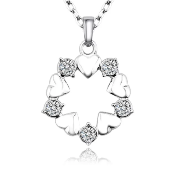 Κολιέ με κρύσταλλα Swarovski Επιπλατινωμένο, BC16201-CR