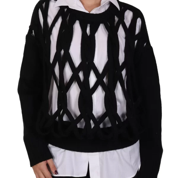 PATRIZIA PEPE ΜΠΛΟΥΖΑ ΠΛΕΚΤΟ ΜΑΥΡΟ