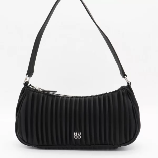 HUGO ΤΣΑΝΤΑ ΩΜΟΥ CHRIS SM HOBO-PLISSE LOGO ΜΑΥΡΟ