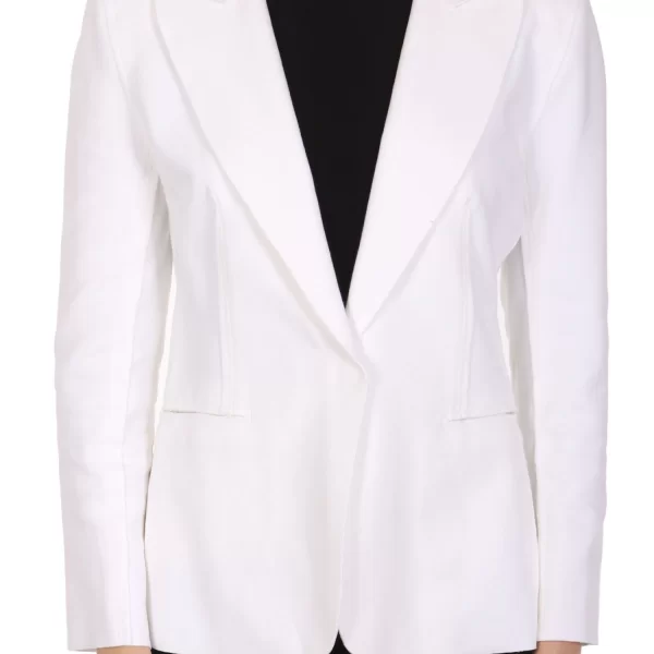 NORMA KAMALI ΣΑΚΑΚΙ CLASSIC DOUBLE BREASTED ΛΕΥΚΟ