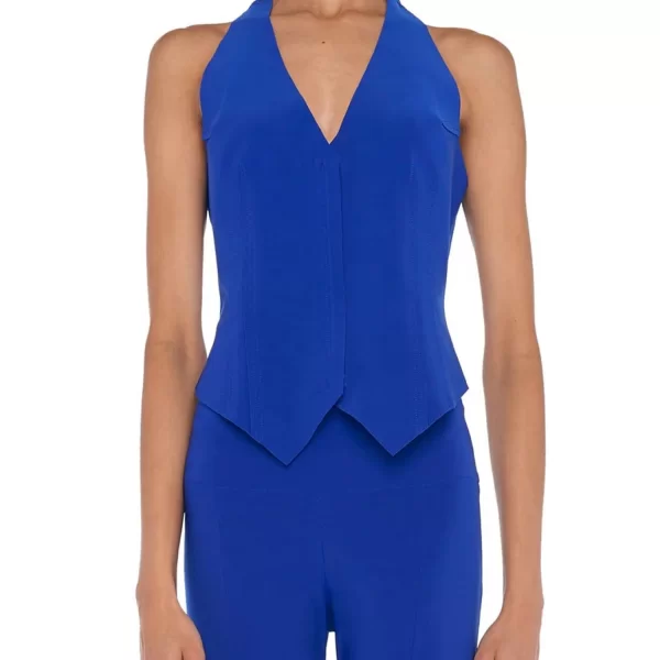 NORMA KAMALI ΓΙΛΕΚΟ SIMPLE VEST ΗΛΕΚΤΡΙΚ ΜΠΛΕ