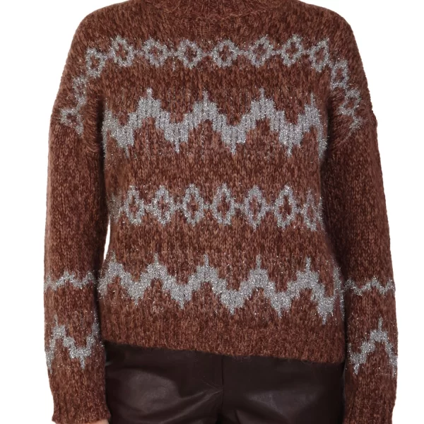 MAX MARA WEEKEND ΠΟΥΛΟΒΕΡ TRICOT-PULL-JERSEY YEN ΚΑΦΕ