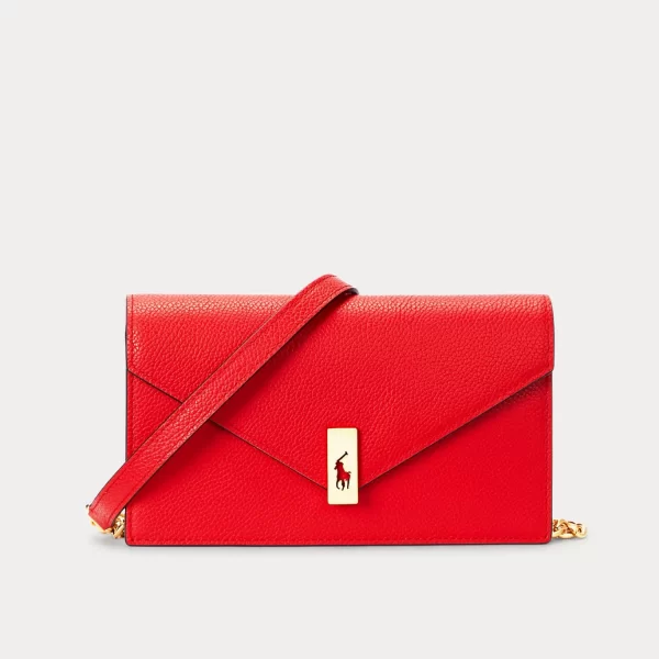 RALPH LAUREN ΤΣΑΝΤΑΚΙ CROSSBODY LOGO ΚΟΚΚΙΝΟ