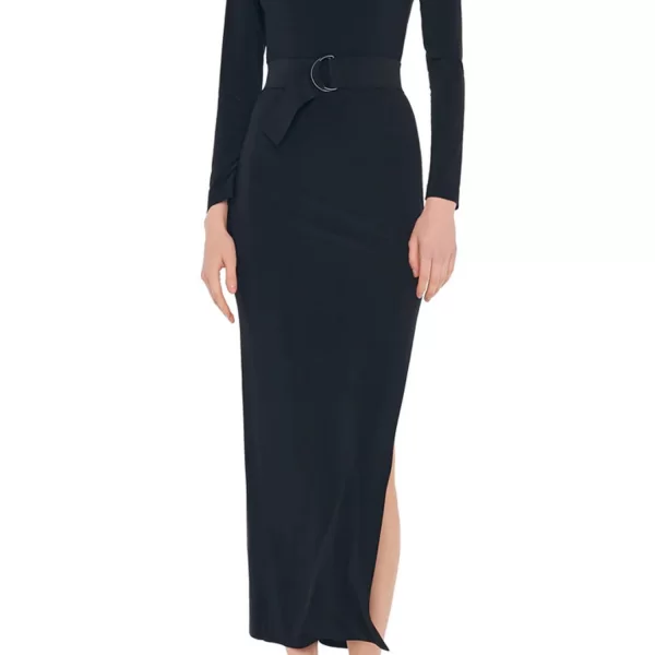 NORMA KAMALI ΦΟΡΕΜΑ MIDI ΣΚΙΣΙΜΟ ΠΛΑΙ ΖΩΝΗ ΜΑΥΡΟ