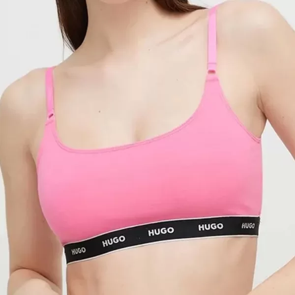 HUGO ΕΣΩΡΟΥΧΟ TWIN BRALETTE STRIPE ΡΟΖ-ΓΑΛΑΖΙΟ