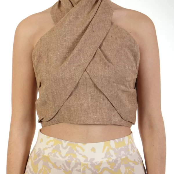 MARELLA TOP MICENE ΔΕΣΙΜΟ ΛΑΙΜΟ ΜΕΤΑΛΛΙΖΕ ΜΠΕΖ