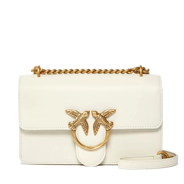 PINKO TΣANTAKI LOVE ONE MINI DC VITELLO SETA ΛΕΥΚΟ