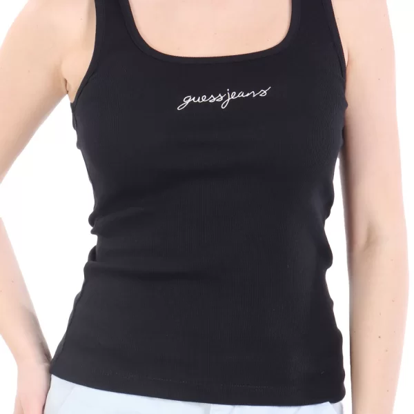 GUESS JEANS TANK TOP LOGO ΜΑΥΡΟ