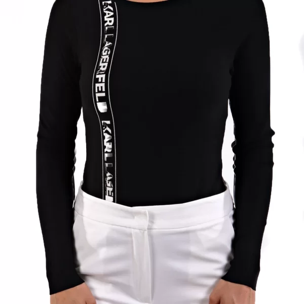 Karl Lagerfeld KARL LAGERFELD ΚΟΡΜΑΚΙ LOGO ΜΑΥΡΟ-ΛΕΥΚΟ