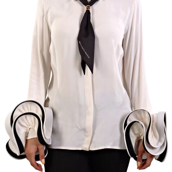 ELISABETTA FRANCHI ΠΟΥΚΑΜΙΣΟ ΒΟΛΑΝ ΜΑΝΙΚΙ ΕΚΡΟΥ