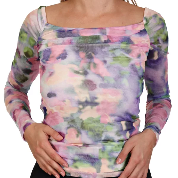 PATRIZIA PEPE ΜΠΛΟΥΖΑ ΕΞΩ ΩΜΟΥΣ ΤΟΥΛΙ ΕΛΑΣΤΙΚΟ ΕΜΠΡΙΜΕ ΡΟΖ