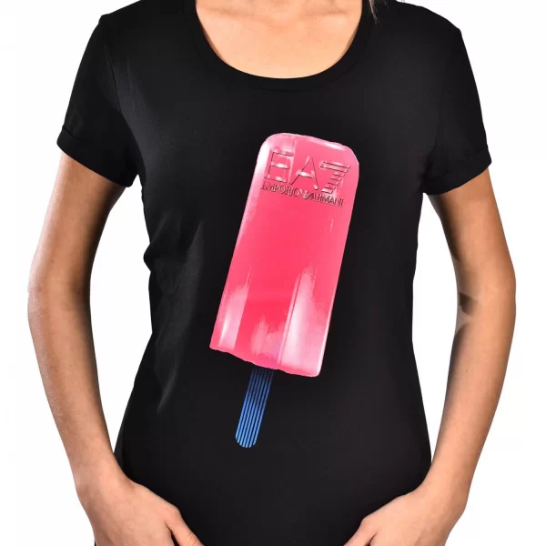 ARMANI 7 ARMANI 7 T-SHIRT LOGO ICE CREAM ΜΑΥΡΟ